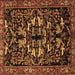 Square Animal Brown Traditional Rug, tr1920brn