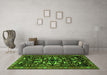 Machine Washable Animal Green Traditional Area Rugs in a Living Room,, wshtr1920grn