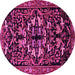 Round Animal Pink Traditional Rug, tr1920pnk