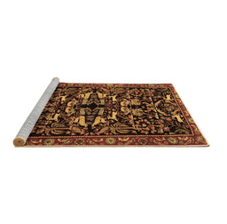 Sideview of Machine Washable Animal Brown Traditional Rug, wshtr1920brn