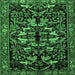 Square Animal Emerald Green Traditional Rug, tr1920emgrn