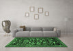 Machine Washable Animal Emerald Green Traditional Area Rugs in a Living Room,, wshtr1920emgrn