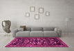 Machine Washable Animal Pink Traditional Rug in a Living Room, wshtr1920pnk