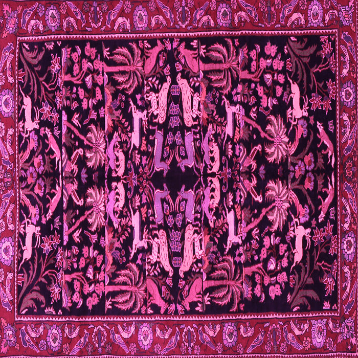 Square Machine Washable Animal Pink Traditional Rug, wshtr1920pnk