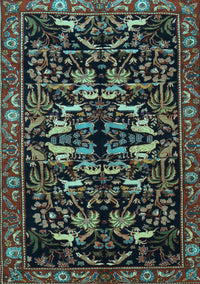 Animal Light Blue Traditional Rug, tr1920lblu