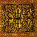 Square Animal Yellow Traditional Rug, tr1920yw