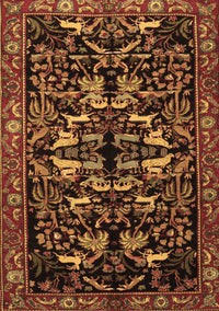 Animal Brown Traditional Rug, tr1920brn