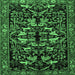 Square Machine Washable Animal Emerald Green Traditional Area Rugs, wshtr1920emgrn