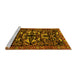 Sideview of Machine Washable Animal Yellow Traditional Rug, wshtr1920yw