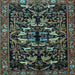 Square Machine Washable Animal Light Blue Traditional Rug, wshtr1920lblu