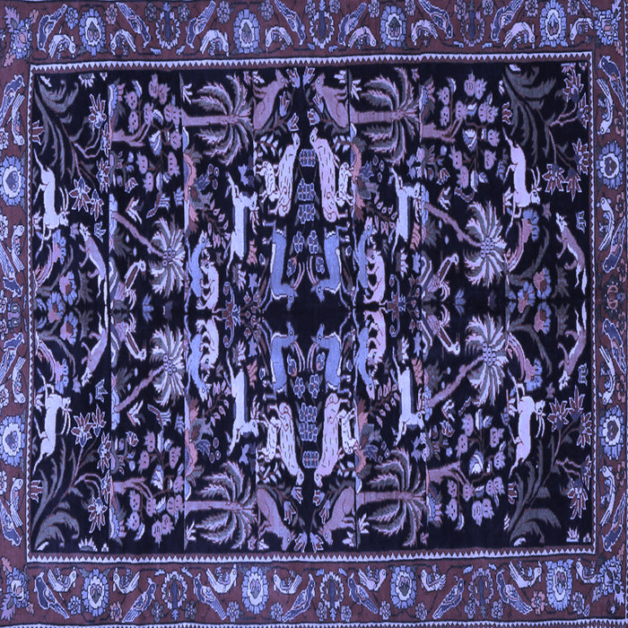 Square Machine Washable Animal Blue Traditional Rug, wshtr1920blu