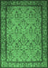 Machine Washable Persian Emerald Green Traditional Area Rugs, wshtr1921emgrn