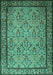 Machine Washable Persian Turquoise Traditional Area Rugs, wshtr1921turq