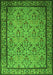 Serging Thickness of Machine Washable Persian Green Traditional Area Rugs, wshtr1921grn