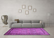 Machine Washable Persian Purple Traditional Area Rugs in a Living Room, wshtr1921pur