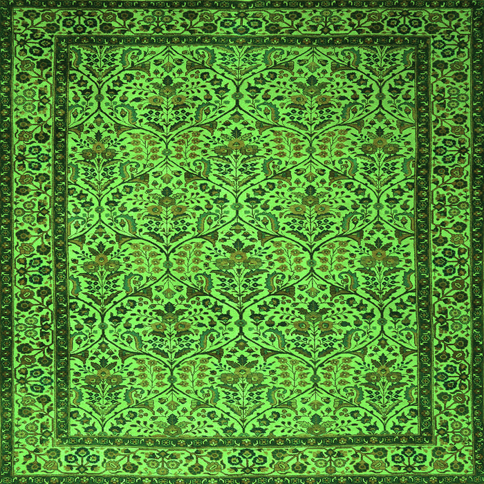 Serging Thickness of Persian Green Traditional Rug, tr1921grn