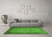 Machine Washable Persian Green Traditional Area Rugs in a Living Room,, wshtr1921grn