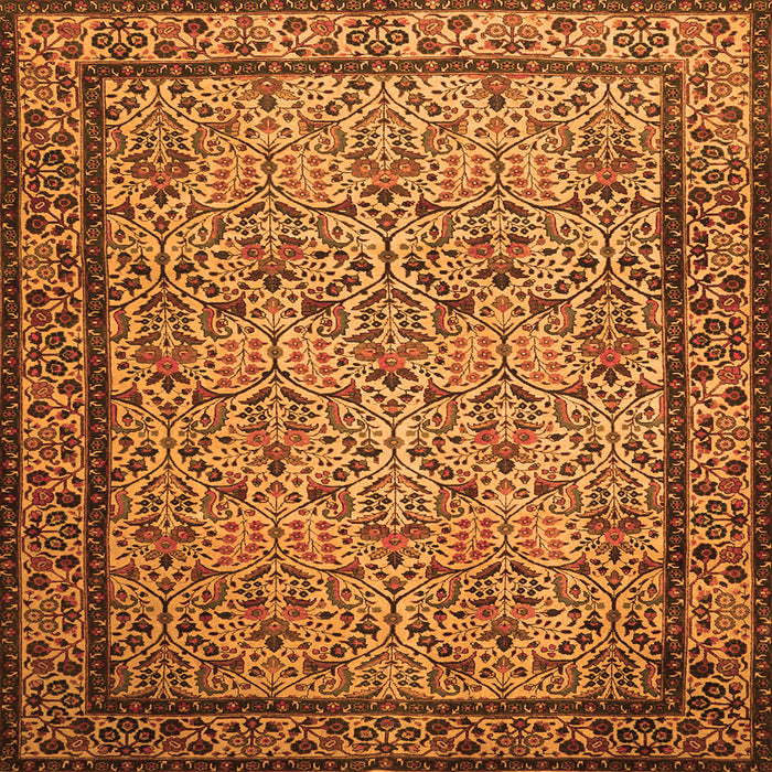 Round Machine Washable Persian Orange Traditional Area Rugs, wshtr1921org