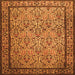 Round Machine Washable Persian Orange Traditional Area Rugs, wshtr1921org