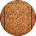 Square Persian Orange Traditional Rug, tr1921org