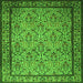 Round Machine Washable Persian Green Traditional Area Rugs, wshtr1921grn