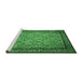 Sideview of Machine Washable Persian Emerald Green Traditional Area Rugs, wshtr1921emgrn