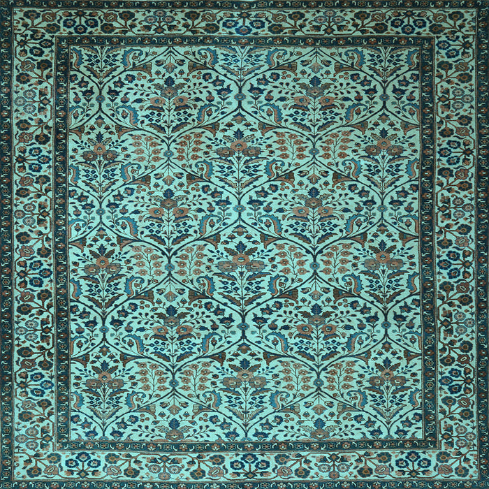 Square Machine Washable Persian Light Blue Traditional Rug, wshtr1921lblu
