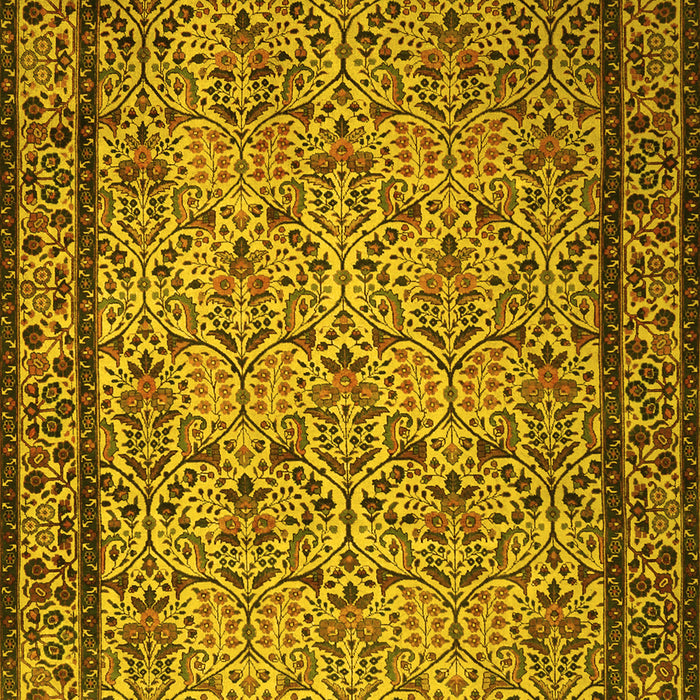 Machine Washable Persian Yellow Traditional Rug, wshtr1921yw