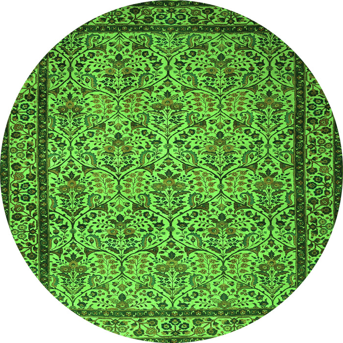 Square Persian Green Traditional Rug, tr1921grn