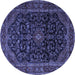Round Persian Blue Traditional Rug, tr1922blu