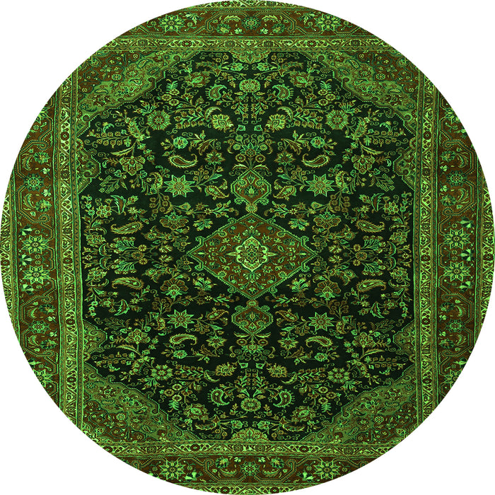 Machine Washable Persian Green Traditional Area Rugs, wshtr1922grn