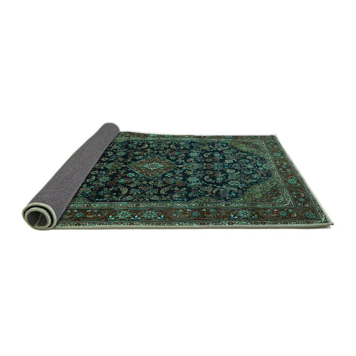 Sideview of Persian Turquoise Traditional Rug, tr1922turq