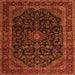 Round Machine Washable Persian Orange Traditional Area Rugs, wshtr1922org