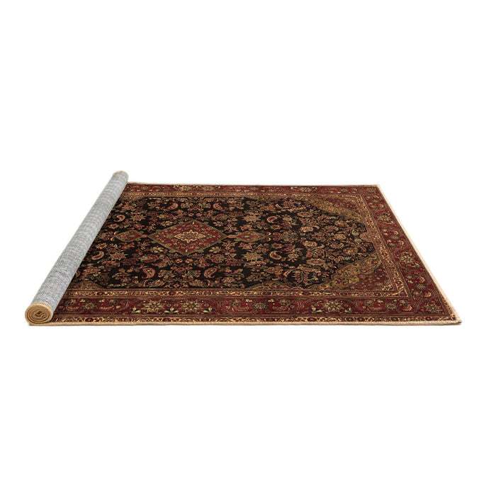 Sideview of Machine Washable Persian Brown Traditional Rug, wshtr1922brn