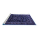 Sideview of Machine Washable Persian Blue Traditional Rug, wshtr1922blu