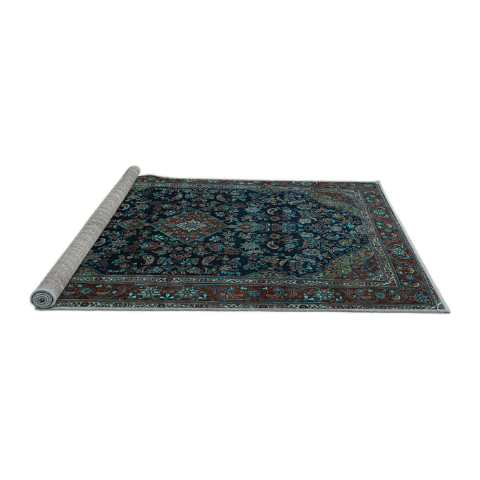 Sideview of Machine Washable Persian Light Blue Traditional Rug, wshtr1922lblu