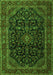 Serging Thickness of Machine Washable Persian Green Traditional Area Rugs, wshtr1922grn