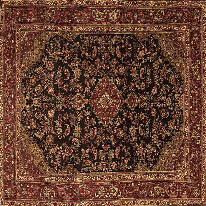 Square Persian Brown Traditional Rug, tr1922brn
