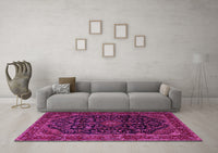 Machine Washable Persian Pink Traditional Rug, wshtr1922pnk