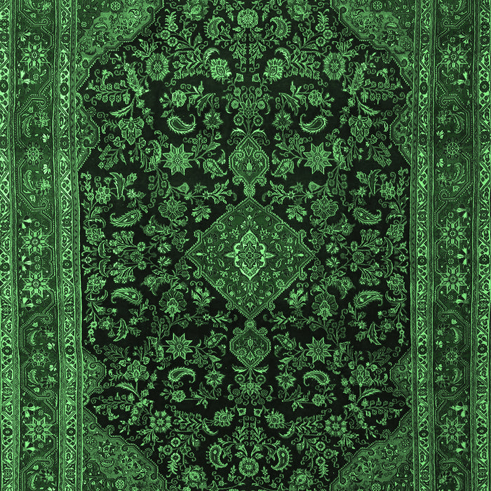 Machine Washable Persian Emerald Green Traditional Area Rugs, wshtr1922emgrn