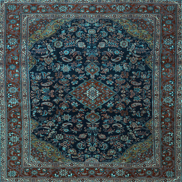 Square Machine Washable Persian Light Blue Traditional Rug, wshtr1922lblu