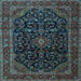 Square Machine Washable Persian Light Blue Traditional Rug, wshtr1922lblu