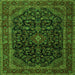 Round Machine Washable Persian Green Traditional Area Rugs, wshtr1922grn