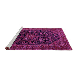 Sideview of Machine Washable Persian Pink Traditional Rug, wshtr1922pnk