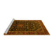 Sideview of Machine Washable Persian Yellow Traditional Rug, wshtr1922yw