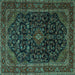Square Persian Turquoise Traditional Rug, tr1922turq