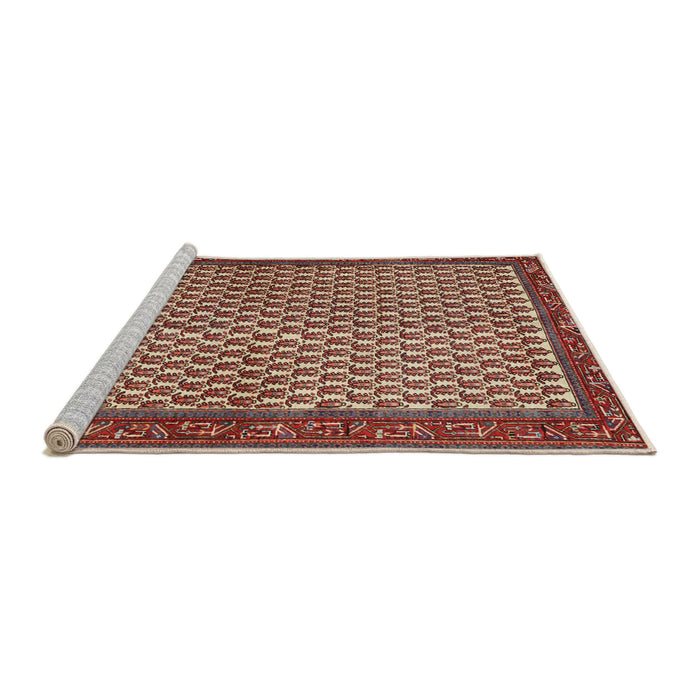 Sideview of Machine Washable Traditional Tomato Red Rug, wshtr1923