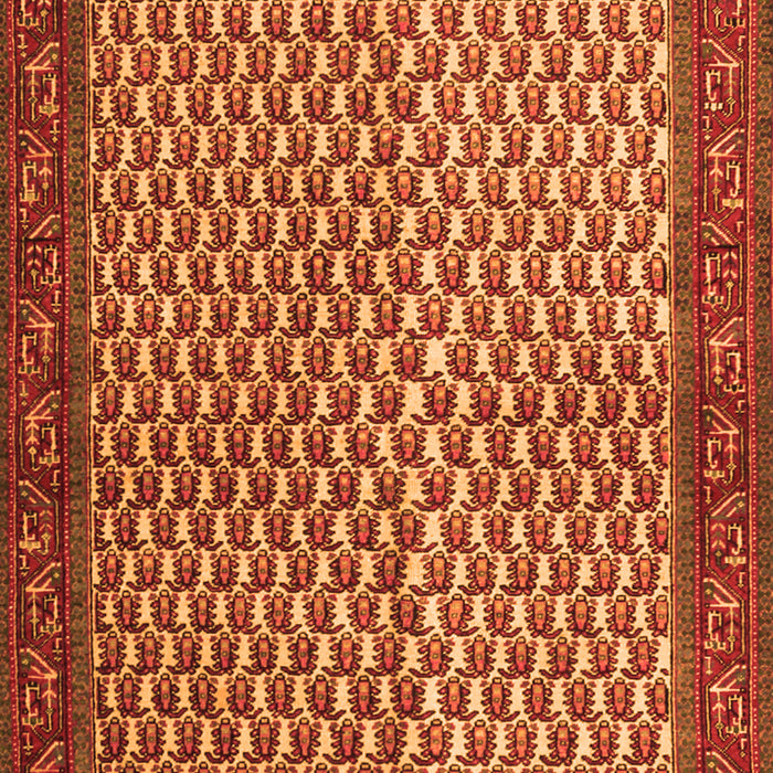 Serging Thickness of Machine Washable Persian Orange Traditional Area Rugs, wshtr1923org