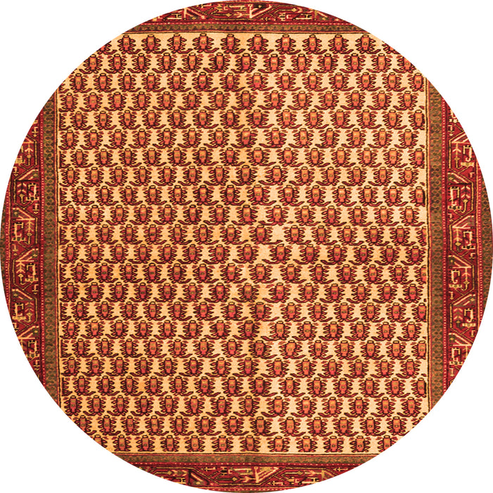 Square Persian Orange Traditional Rug, tr1923org