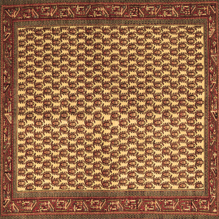 Square Machine Washable Persian Brown Traditional Rug, wshtr1923brn